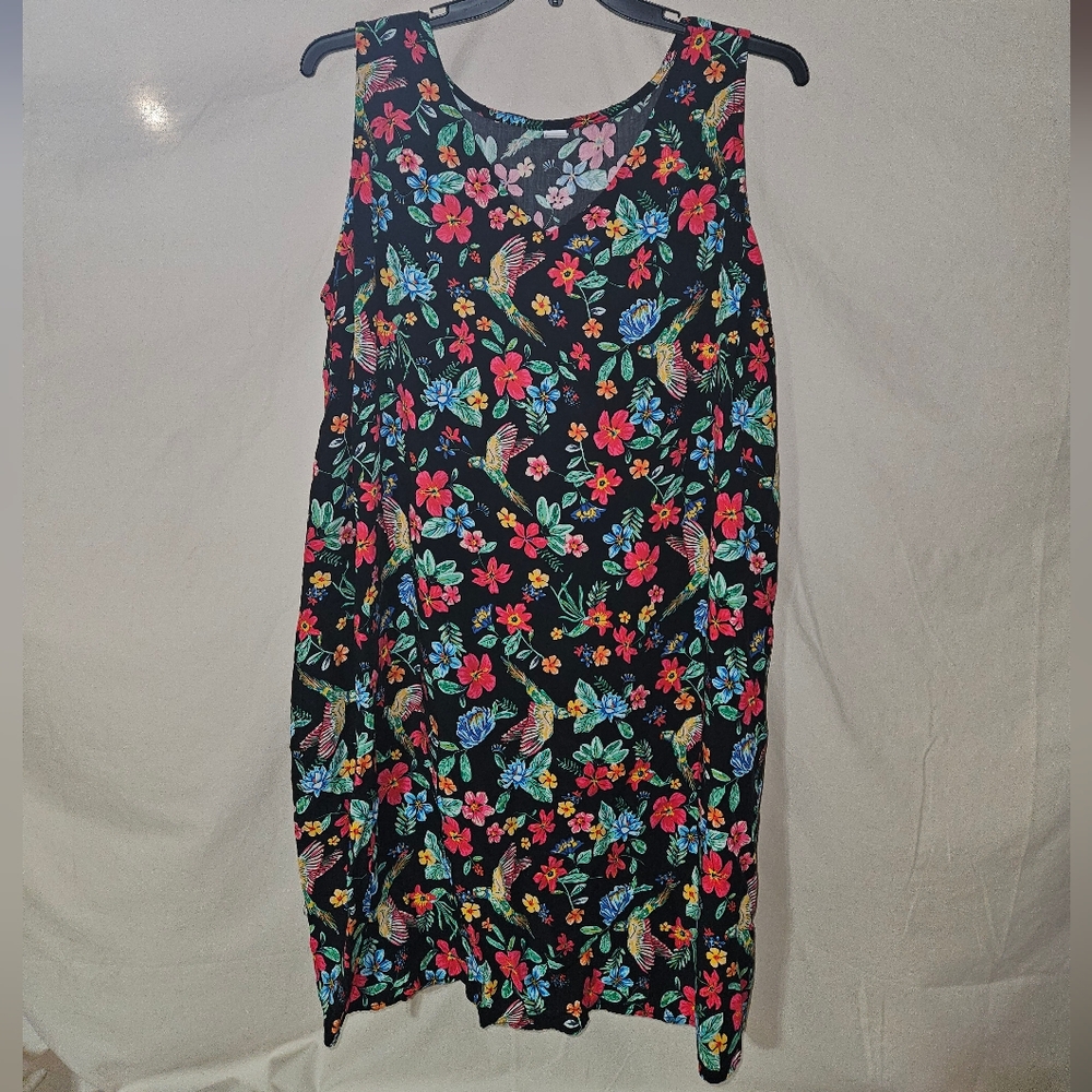 Old Navy Black Floral Mini Dress